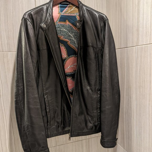 Ted Baker (of London) Modern Ginja Black Leather Jacket